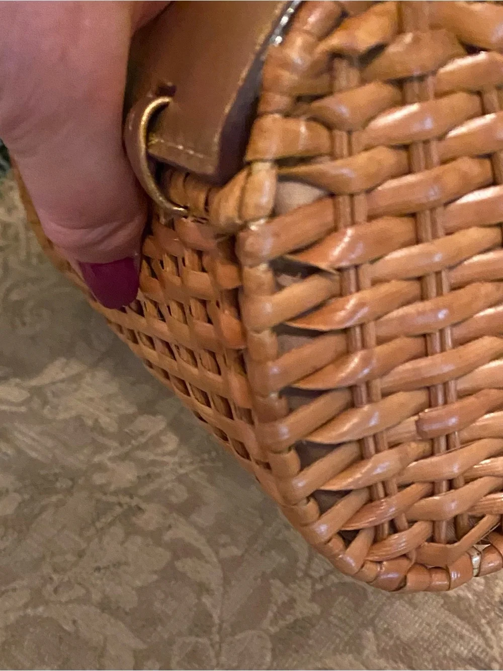 Michael Kors Santorini Straw Clutch Gold Top and Tan Woven